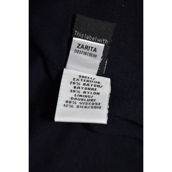 A8 Auth DIANE VON FURSTENBERG Zarita Navy Lace Scallop Neckline Dress Size 4 - Picture 7 of 7